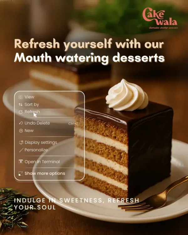 Need to refresh your day? A slice of our multi-layered chocolate pastry is the perfect way to reset and indulge in a moment of pure sweetness.