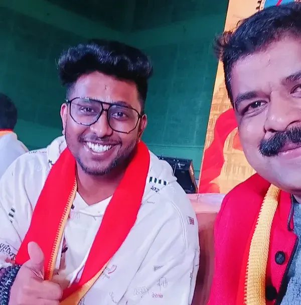 A happy selfie with a friend during a cultural event. The camaraderie backstage is always wonderful.