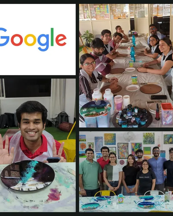 We had an out of this world time with the team from Google! In just a few hours, these brilliant software engineers created breathtaking resin beaches and entire galaxies, complete with aliens and spaceships. It was the perfect creative break from the digital world.