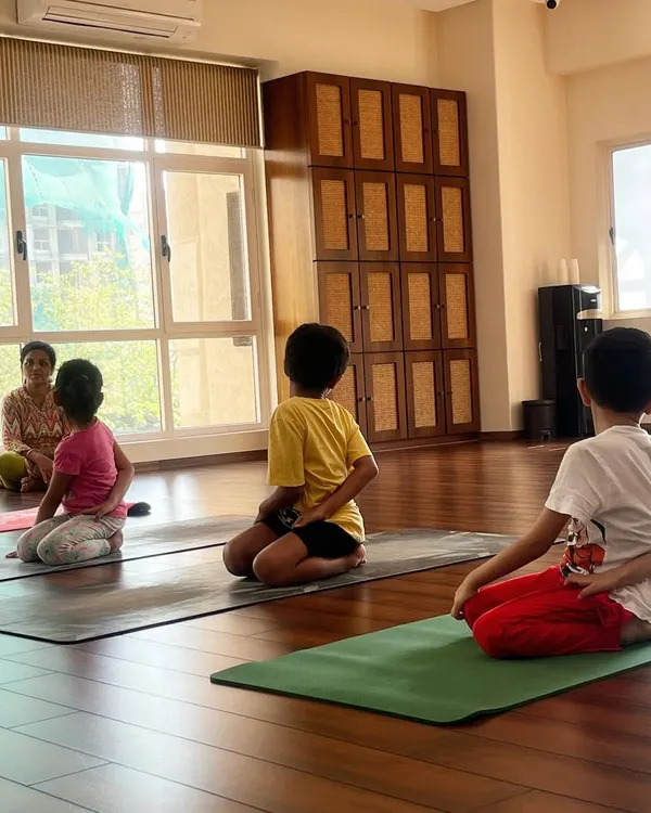 Tiny yogis, big smiles. Guiding our youngest students through their practice is one of the most joyful parts of my work.