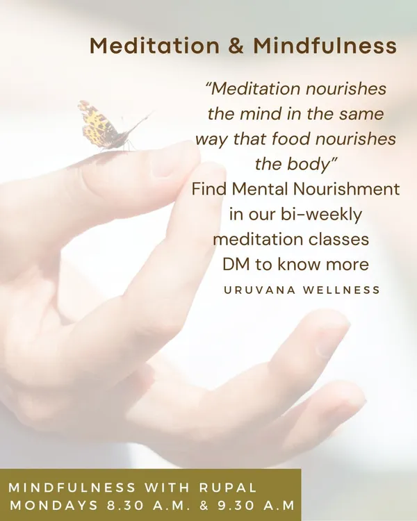 "Meditation nourishes the mind in the same way that food nourishes the body." Join our bi-weekly meditation and mindfulness classes with Rupal to let go of anxiety, reduce stress, and increase productivity.