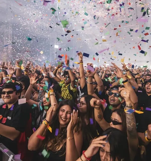 This is what it's all for. A massive crowd, hands in the air, confetti falling. This moment of pure collective joy at the Charlotte de Witte show is the ultimate reward.