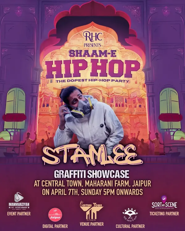 This is a poster from Shaam-e-HipHop, where I did a live graffiti showcase. Events like these are my element, where music, art, and culture all come together.