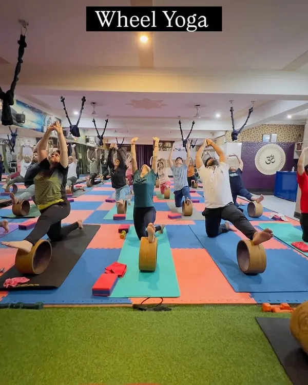 This is the energy you can expect in our classes. Here, we are using the yoga wheel to open our backs and build strength together. It’s a challenging but incredibly rewarding practice that we guide you through safely.