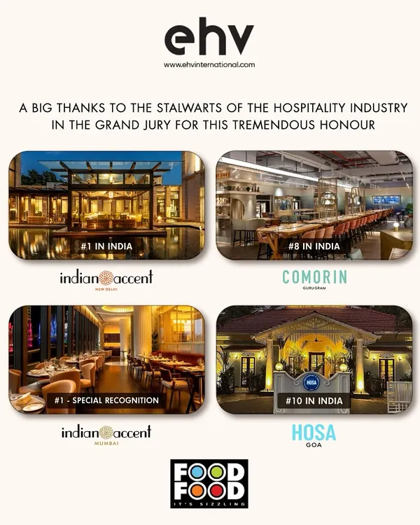 We are thrilled to have four of our group's restaurants, including Comorin at #8, recognized at the Food Food Awards. This is a huge honor and a reflection of our team's hard work.
