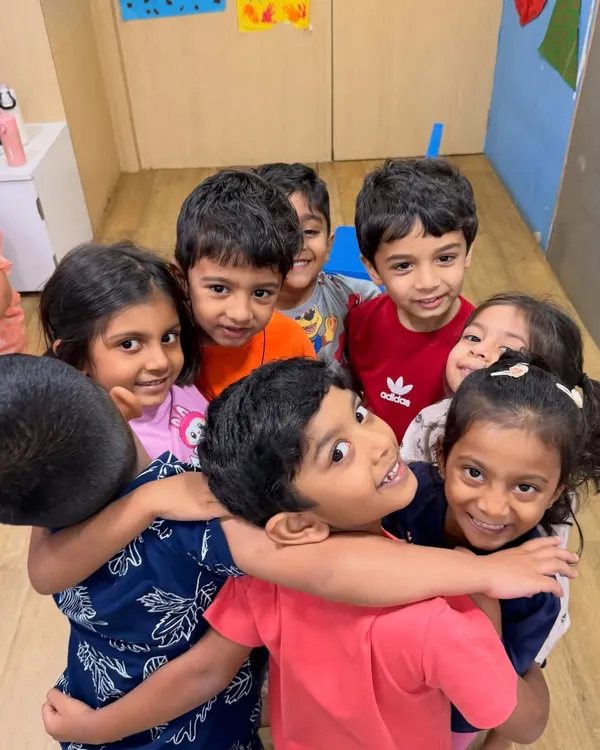 This is what our playgroup is all about: creating a warm, safe space where children form their first friendships. We love seeing these happy hugs and hearing the laughter that fills our classroom every day.