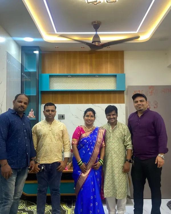 Celebrating the Vastu Shanti and Griha Pravesh with the Pingulkar family. We are thrilled to have handed over their beautiful 1BHK home at Vedang Lake City, Kalyan.