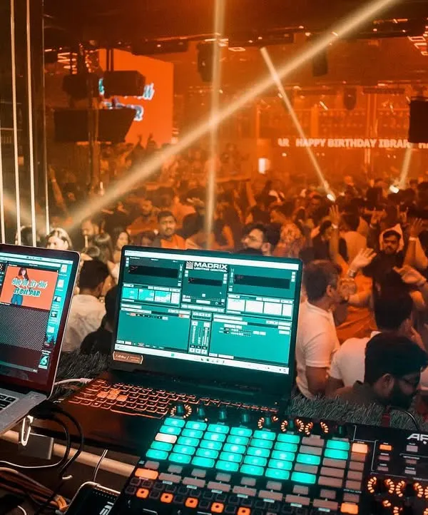 A view from my console during a packed show in Kolkata. This is the end goal of all my work: seeing the crowd connect with the music and feeling the energy in the room.