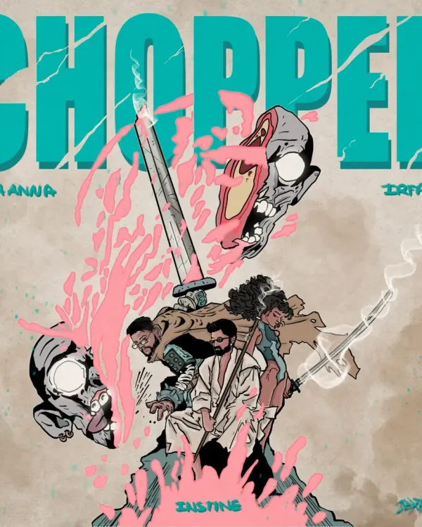 This is the cover art I created for Yeda Anna and Irfana's track "CHOPPER". I listened to the track to catch the vibe and then brought it to life with this high-energy, graphic illustration, blending character design with explosive visual effects to match the music's intensity.