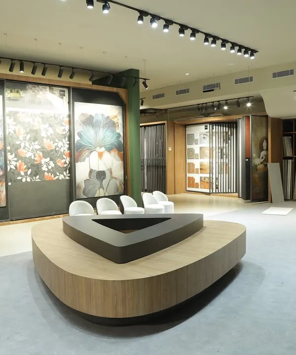Welcome to my design gallery. I've designed my showroom to feel less like a store and more like a home, where you can see how large-format art tiles and unique designs can transform a space. This is where inspiration for your dream home begins.