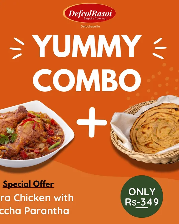 A yummy combo deal. Enjoy our special Rara Chicken with a flaky Laccha Parantha for just Rs. 349.