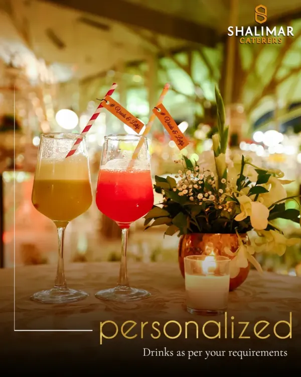 We offer personalized drinks as per your requirements. These colorful mocktails, complete with custom "Drink & Love" tags, add a special, bespoke touch to your corporate event.