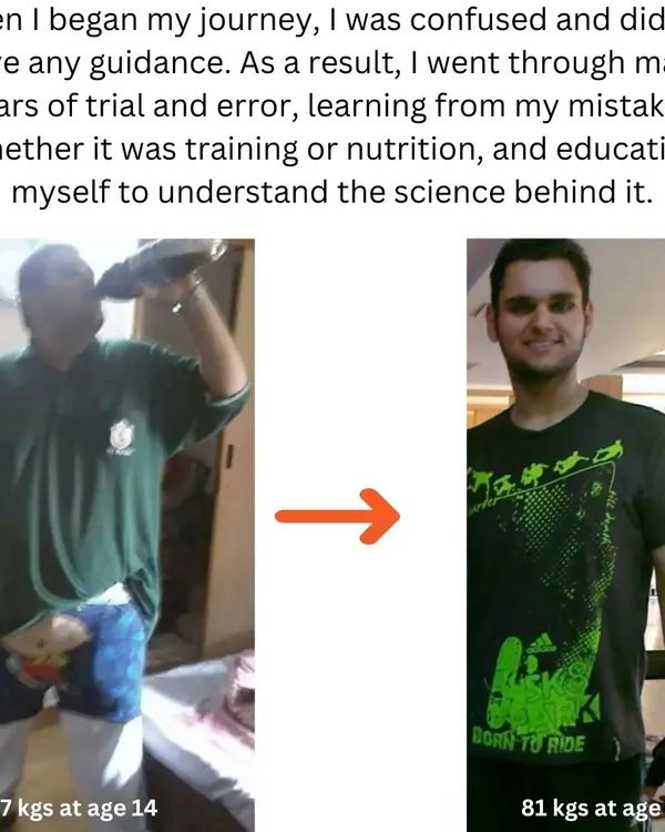 This is where it all started. I was 14 years old and 147 kgs, confused and without guidance. This journey taught me everything I know about discipline, hard work, and the power to change your own life.