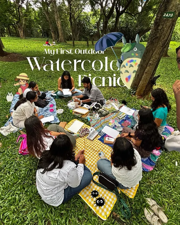 This is what my Watercolour Picnic is all about. We gather under the trees in Cubbon Park, leave our worries behind, and just create. It’s a friendly, no-pressure space for anyone who wants to try their hand at painting.