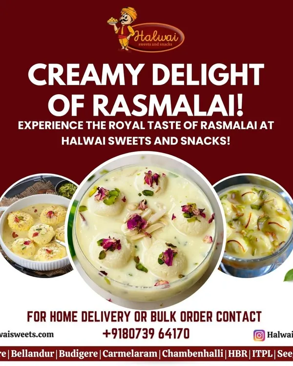 Experience the royal taste of my creamy Rasmalai. Each bite is a delightful journey of flavor.