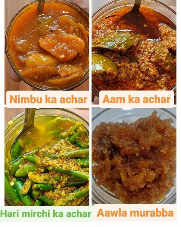 A look at some of my most loved creations. This includes my tangy Nimbu ka Achar, classic Aam ka Achar, spicy Hari Mirchi ka Achar, and the sweet, healthy Aawla Murabba. Each one is made using my family's traditional recipes.