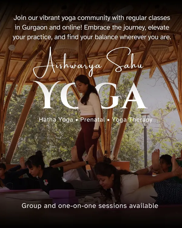 An invitation to join our vibrant yoga community. I offer group and one on one sessions in Gurgaon and online, focusing on Hatha Yoga, Prenatal, and Yoga Therapy.