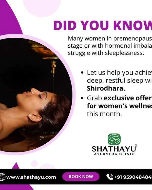 Many women with hormonal imbalance or in their premenopausal stage struggle with sleeplessness. I use Shirodhara therapy to help them achieve deep, restful sleep as part of a holistic wellness plan.