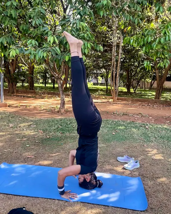 How dare we let fear run our lives? Today I conquered my fear of falling by practicing my tripod headstand without wall support. It's a huge milestone in overcoming mental barriers.