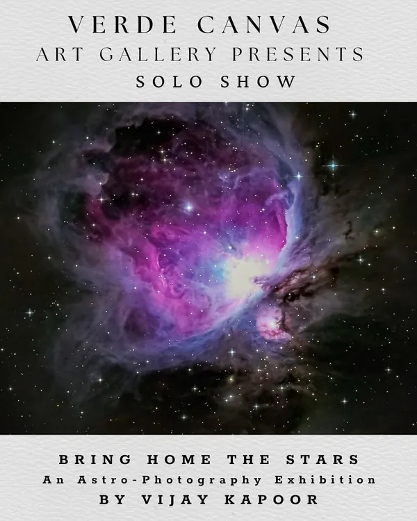 We welcome a variety of artistic disciplines, including this announcement for "Bring Home the Stars," an astro-photography exhibition by Vijay Kapoor. Our space is versatile for all forms of contemporary visual art.