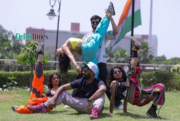 Need choreography for your squad? We create powerful group formations that look incredible in photos and on stage. This was from our outdoor shoot featured in the Delhi Times.