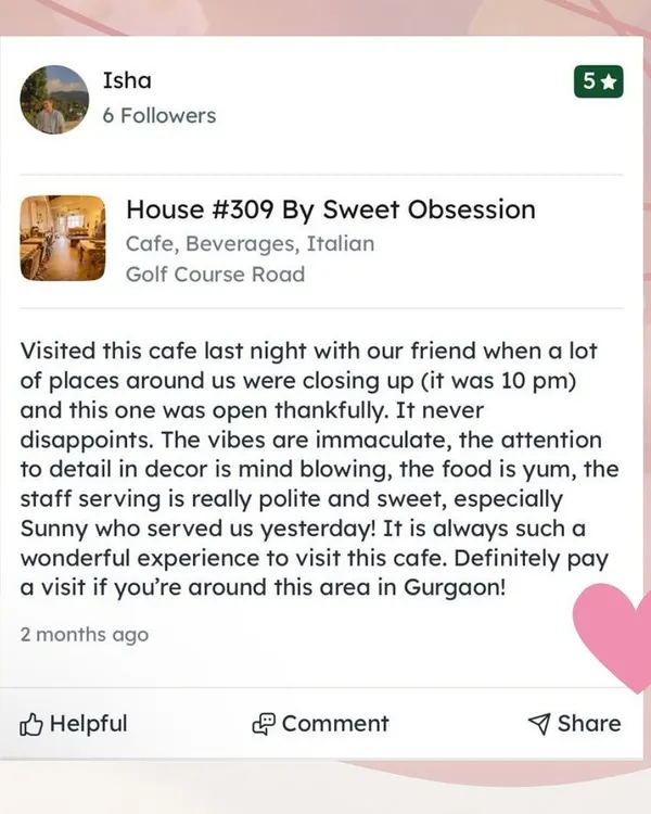 Grateful for all the love. This heartwarming review from Isha highlights our immaculate vibes, attention to detail, and the wonderful service from my team.