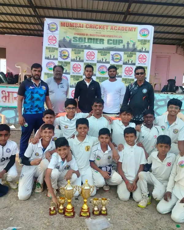 The Mumbai Cricket Academy team after winning the Soldier Cup 2024 series. A fantastic team effort to win two out of three matches.