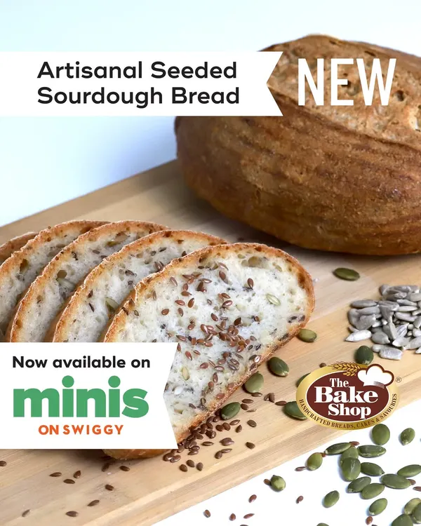 Our new Artisanal Seeded Sourdough Bread is packed with flax, sunflower, and pumpkin seeds for a nutritious and flavorful crunch. Perfect for toast and sandwiches.