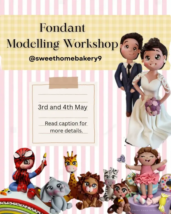Here is the full syllabus for my popular Fondant Modelling Workshop. We cover everything from human figures and bride and groom toppers to cute animals and superheroes over two or three days. It's perfect for beginners or anyone looking to improve their skills.