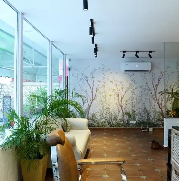 My salon's interior is bright, airy, and filled with plants to create a connection to nature. The clean lines and comfortable seating are all part of providing you with a tranquil experience.