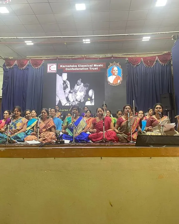The inauguration of Vasudevacharya's Day in Mysore, with so many musicians participating in a group performance. It's wonderful to see this enthusiasm for our musical heritage.