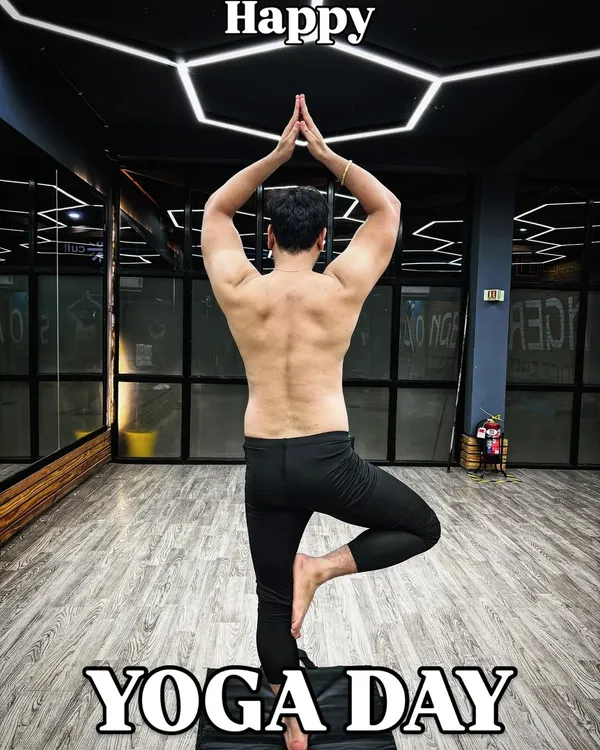 Celebrating International Yoga Day with Vrikshasana (Tree Pose). Yoga brings harmony to the heart and stillness to the soul, teaching us patience and resilience.