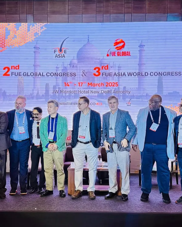 On stage with fellow experts at the 2nd FUE Global Congress & 3rd FUE ASIA World Congress. Collaborating with international leaders in hair restoration helps me bring the latest global standards and techniques to my practice in Delhi.