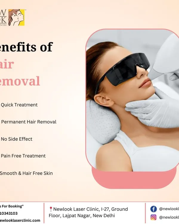 This graphic summarizes the five core advantages of our hair removal service. We deliver a quick and pain-free treatment that offers a permanent solution for unwanted hair, with no side effects.