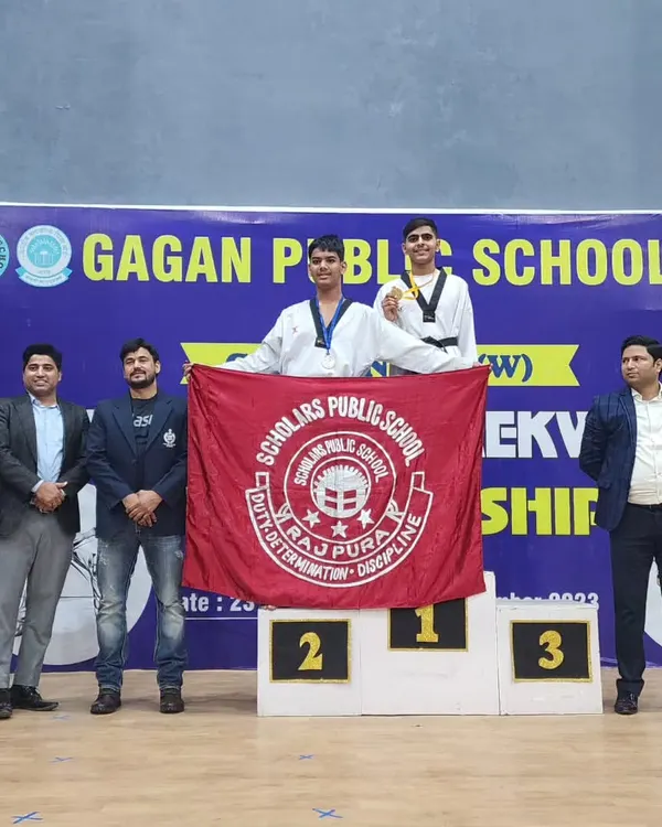 My student, Anshul Tanwar, on the number one podium spot after winning Gold at the CBSE National Taekwondo Championship 2023. This is the result of relentless training.