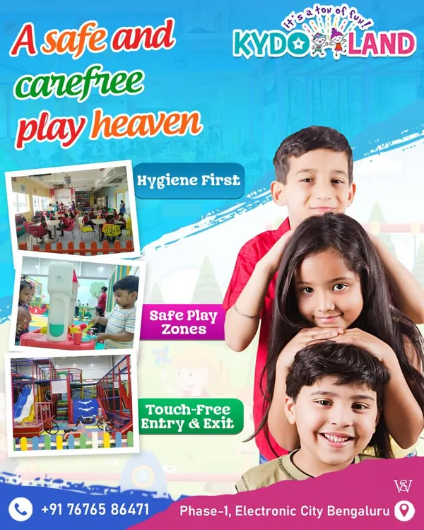 This graphic summarizes our commitment to safety. We focus on hygiene, safe play zones, and touch-free systems to ensure a carefree experience.