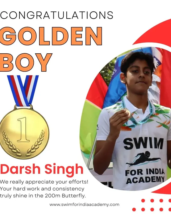 Darsh Singh is our golden boy, winning the 200m Butterfly at the CBSE Swimming Competition. His dedication to this challenging stroke is truly inspiring.