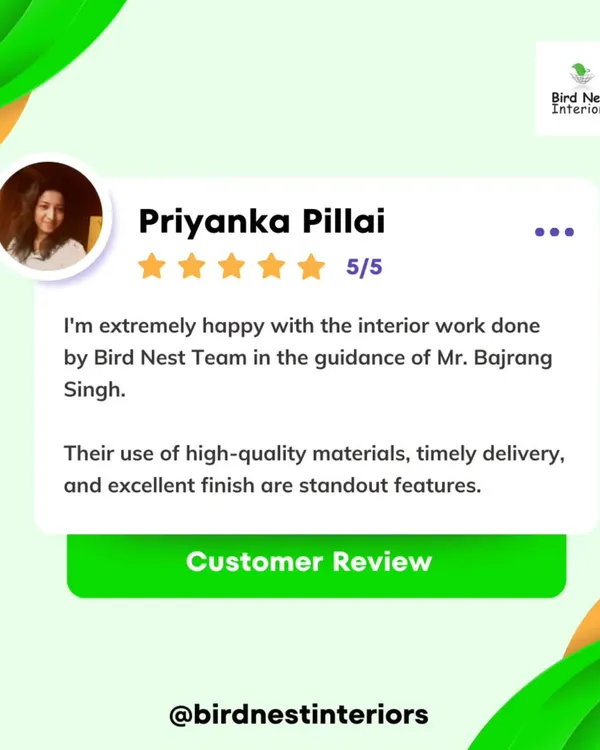 We are so happy to receive feedback like this. Priyanka highlights our use of high-quality materials, timely delivery, and excellent finish, all under my personal guidance.