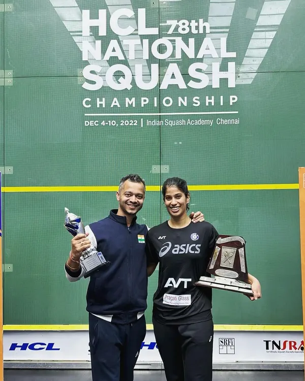 This one is special. Celebrating with Joshna Chinappa after she won her 19th National Squash title. Our team worked tirelessly to manage her injuries and fitness, and this victory is a testament to our collaborative effort.