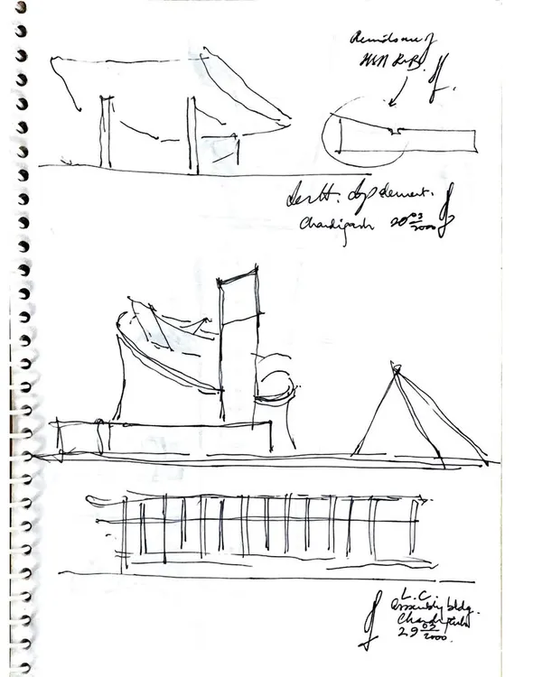 These early concept sketches are the first steps in any architectural journey. They are quick, intuitive explorations of form and structure, a way of thinking with my hands before the constraints of construction begin.
