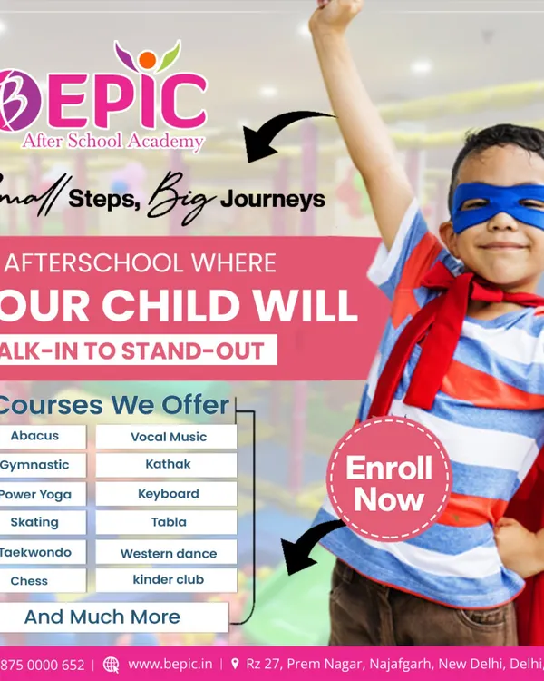 My goal is to help every child walk in to stand out. This poster gives you a glimpse into the variety of courses available at my after-school academy, from gymnastics and Taekwondo to chess and vocal music. I provide a world of opportunities for your child to learn and grow.