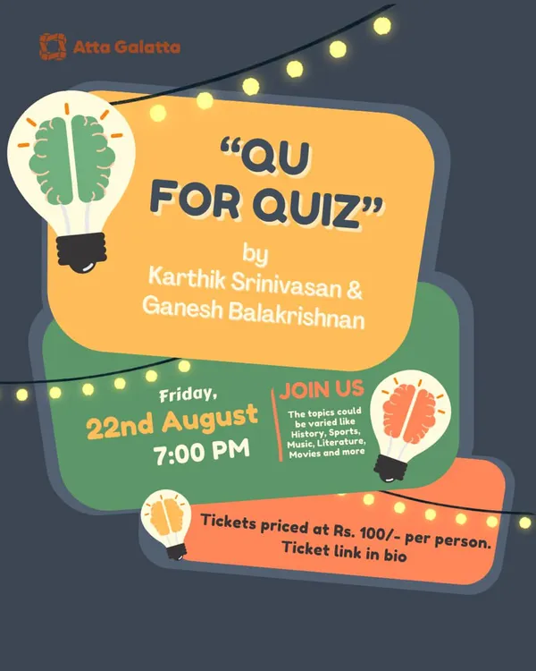 Poster for 'Qu for Quiz', a grid-format quiz night.
