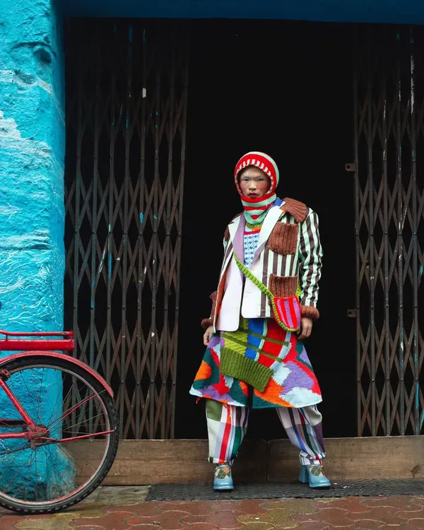 This is what it looks like to wear your imagination. A riot of color and texture against the urban landscape, this shot from my "Kaleidoscope" series is about breaking free from conformity and celebrating bold, unapologetic style.