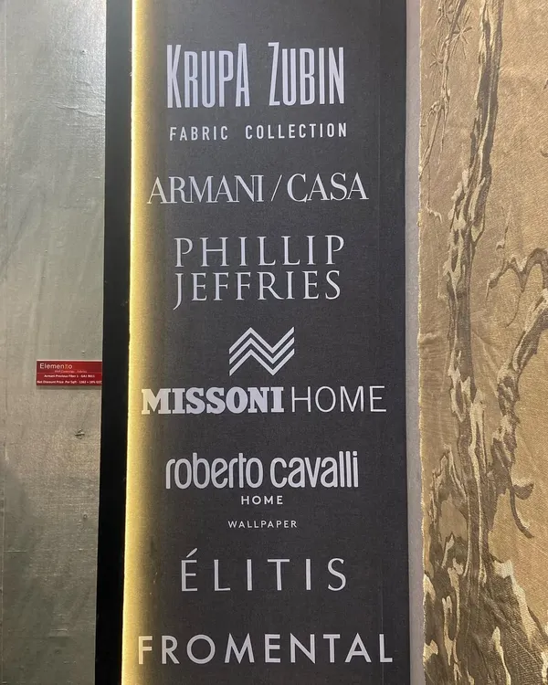 We are proud to be the exclusive curators for some of the world's most iconic design brands. Our showroom features collections from Armani Casa, Phillip Jeffries, Missoni Home, Roberto Cavalli, Élitis, and Fromental, among others.