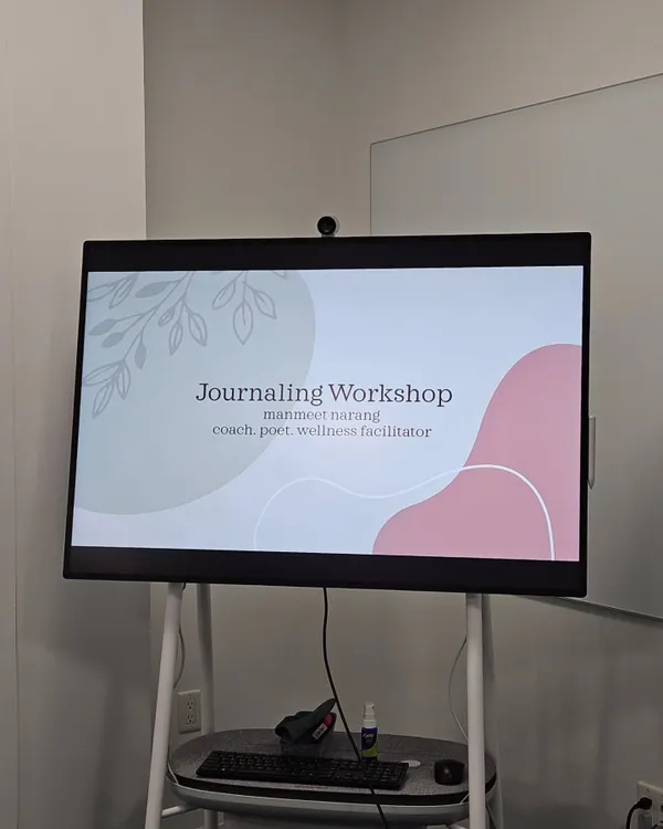 This was the setup for a journaling workshop I led for students at Northeastern University. Wellbeing shouldn't end with a designated awareness day. I encourage students to make writing a daily tool for cleansing, nourishing, and creating themselves. Journaling is like a compass, a map, and a companion for life's journey.
