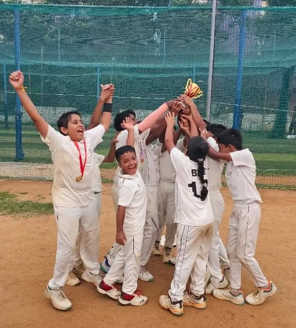 The moment of triumph. Our young champions lift the trophy high after being crowned Emerging Champions in a hard-fought Triangular Series.