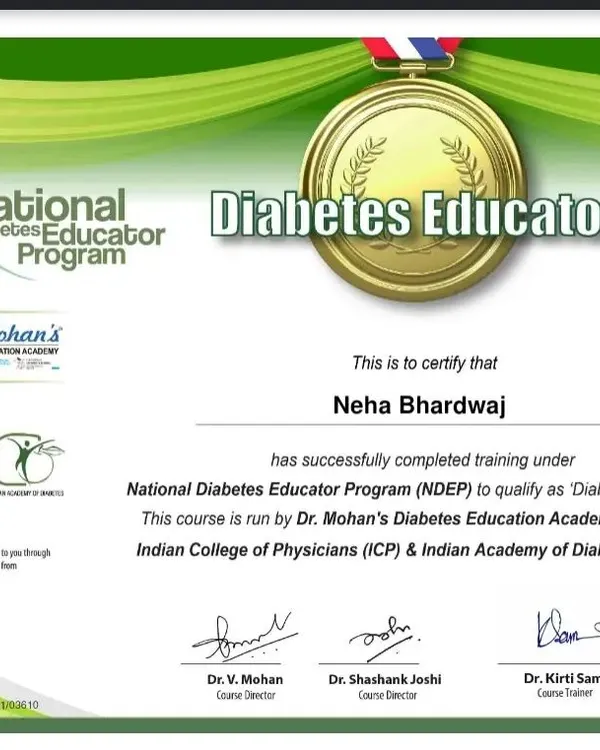 I am proud to be a Certified Diabetes Educator. This specialized training from the National Diabetes Educator Program allows me to provide expert guidance to clients looking to manage their diabetes through diet.