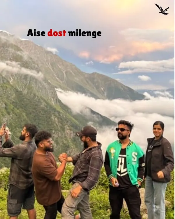 On our trips, you'll find friends like these (`Aise dost milenge`). This is what `pahadon ki yaari` looks like. It's about making connections that last long after the trip is over.