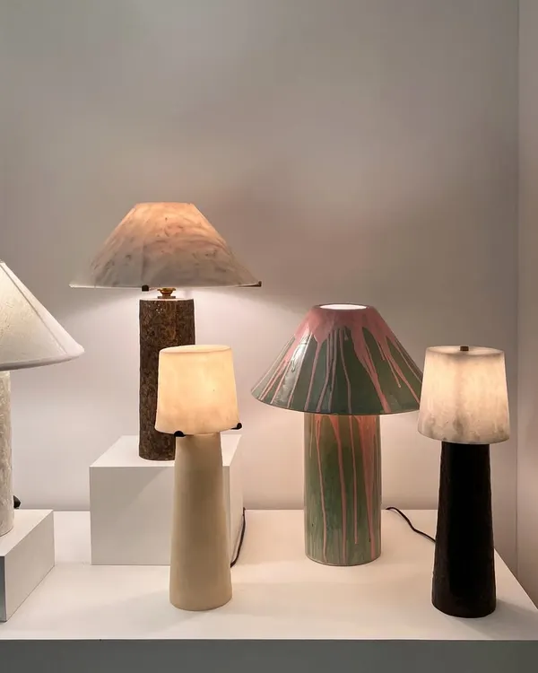 A collection of sculptural table lamps from India Design ID. We are always inspired by designers who explore the artistic potential of everyday objects, especially through the use of natural and textured materials.
