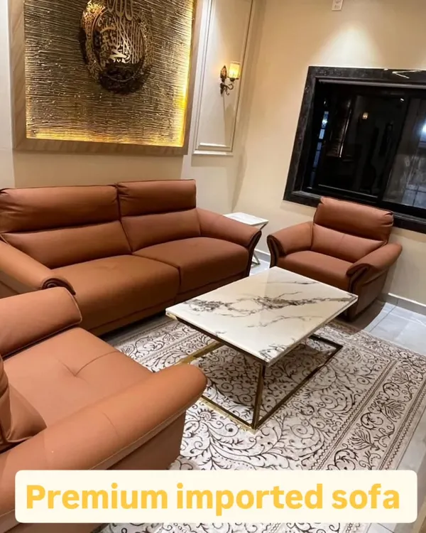 This is what I mean by quality you can trust. This premium imported leatherette sofa set, complete with a marble-top coffee table, was delivered and set up for a client in Hyderabad. You get the full, luxurious look without any compromises.